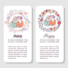 Family day. Happy older persons day. Vector illustration.