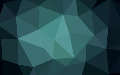 Dark Green vector gradient triangles texture.