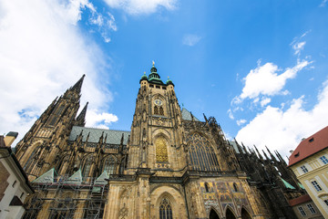 Fototapeta na wymiar State of St. Vitus Cathedral in Czech Republic
