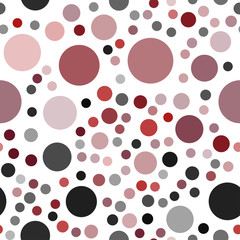 Dark Red vector seamless template with circles.