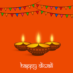 illustration of elements of hindu festival Diwali background
