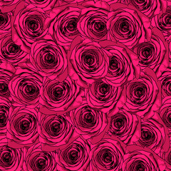 Rose blüht nahtloser Musterhintergrund