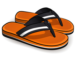 Vector flip flops orange design