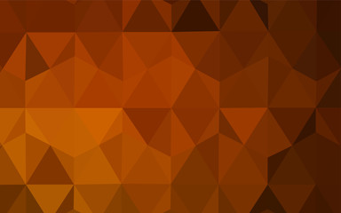 Dark Orange vector abstract mosaic background.