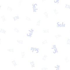 Light Multicolor vector seamless background with 30, 40, 50, 70 % signs of sales.