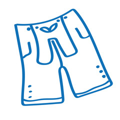 Handgezeichnete Lederhose in dunkelblau