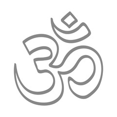 Handgezeichnetes OM-Zeichen in grau