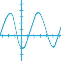 Handgezeichnetes Oszilloskop in blau