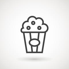 Popcorn line icon. Single high quality symbol of fast food for web design or mobile app. Thin line sign of popcorn for design logo, visit card, etc. Outline pictogram.