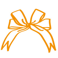 Handgezeichnete Schleife in orange