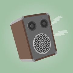 retro cartoon illustration of a speaker