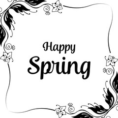 Happy spring flower frame for card design vector illustration