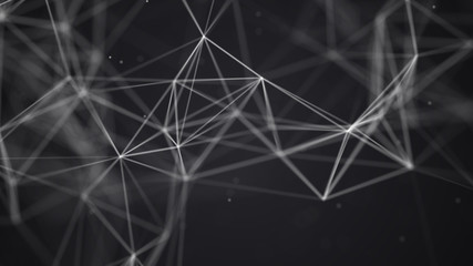 Data technology background. Big data visualization. Connecting dots and lines. Science background. 3D rendering. 4k.