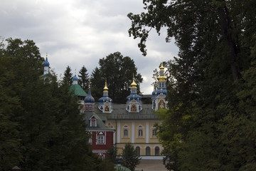 Main cathedral of 18th century on the territory of the old orthodox monastery in Pechory, Russia