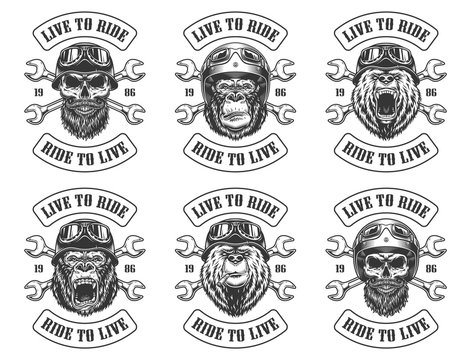 Set of biker emblems