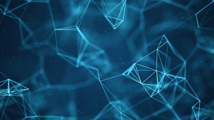 Data technology background. Big data visualization. Connecting dots and lines. Science background. 3D rendering. 4k.