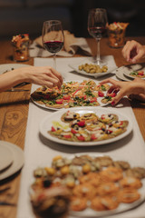 Friends Enjoying at Dinner Party