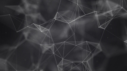 Data technology background. Big data visualization. Connecting dots and lines. Science background. 3D rendering. 4k.