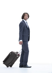 handsome businessman with Luggage