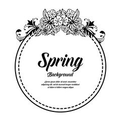 Spring card with floral frame design vector illustration