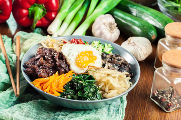 Bibimbap - rice with beef and vegetables