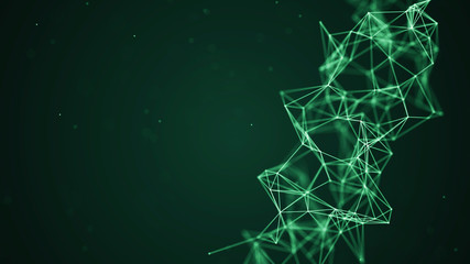 Data technology background. Big data visualization. Connecting dots and lines. Science background. 3D rendering. 4k.