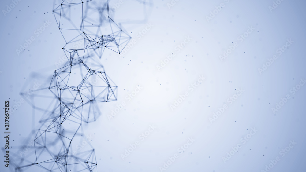 Aufkleber Abstract connecting dots and lines. Technology background. Global network connection.