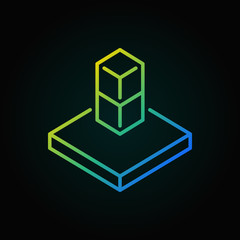 Augmented reality vector colored icon in thin line style