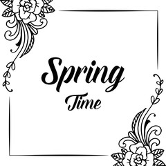 Spring time floral design hand lettering vector illustration