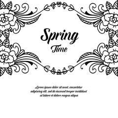 Spring time floral design hand lettering vector illustration