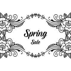 Spring sale hand draw floral design vector illustration