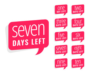 number of days left sticker design for sale and promotion