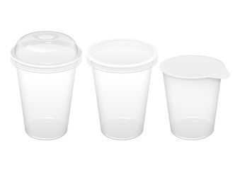 Realistic Transparent Disposable Plastic Cup