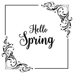 Card for spring season flower frame design vector illustration