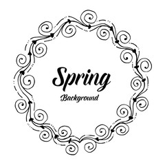 Card for spring season flower frame design vector illustration