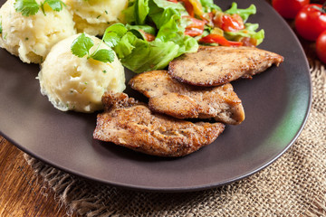 Chicken fillets breast with mashed potatoes