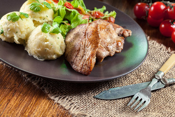 Chicken fillets breast with mashed potatoes