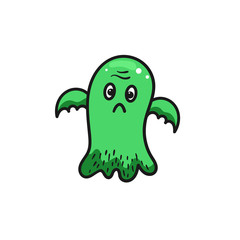 Illustration with cute Ghost Icon