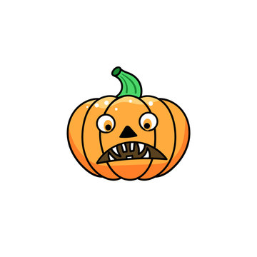 Illustration of pumpkin with scary face