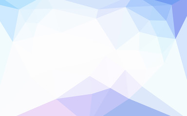 Light Pink, Blue vector abstract mosaic backdrop with a heart in a centre.