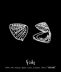 해산물 일러스트 / 손으로 그린 수산물 그림