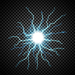 Lightning flash on transparent background. Graphic concept for your design