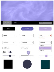 Light Purple vector web ui kit with nebula stars.