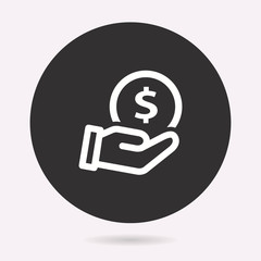 Hand pay - vector icon.