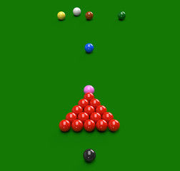3D rendered snooker balls