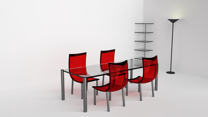 3D Rendered Office Scene Illustration