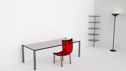 3D Rendered Office Scene Illustration