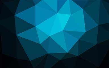 Dark BLUE vector polygonal template.
