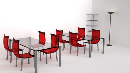 3D Rendered Office Scene Illustration