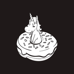 cute unicorn and donuts